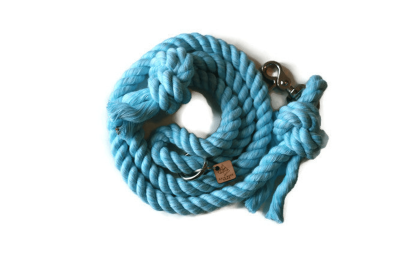 Knotted Rope Dog Leash (Color: Aqua, size: 6 FT)