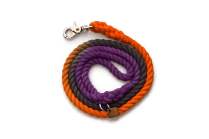 Rope Dog Leash (Color: Black, Orange, and Purple, size: 4 FT)