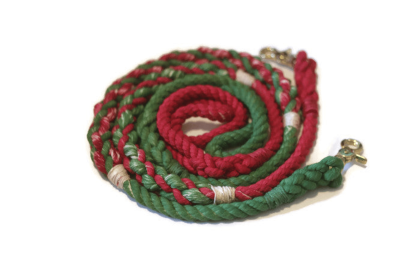 Rope Dog Leash (Color: Green and Red, size: 4 FT)