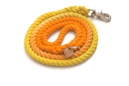 Rope Dog Leash (Color: Orange and Yellow, size: 6 FT)
