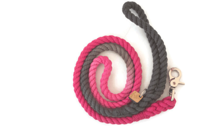 Rope Dog Leash (Color: Pink and Grey, size: 4 FT)