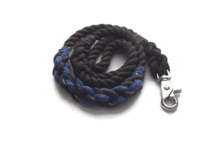 Rope Dog Leash (Color: Thin Blue Line, size: 4 FT)