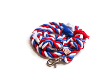 Knotted Rope Dog Leash (Color: American, size: 4 FT)