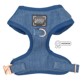 Adjustable Harness (Color: Denim, size: XXsmall)